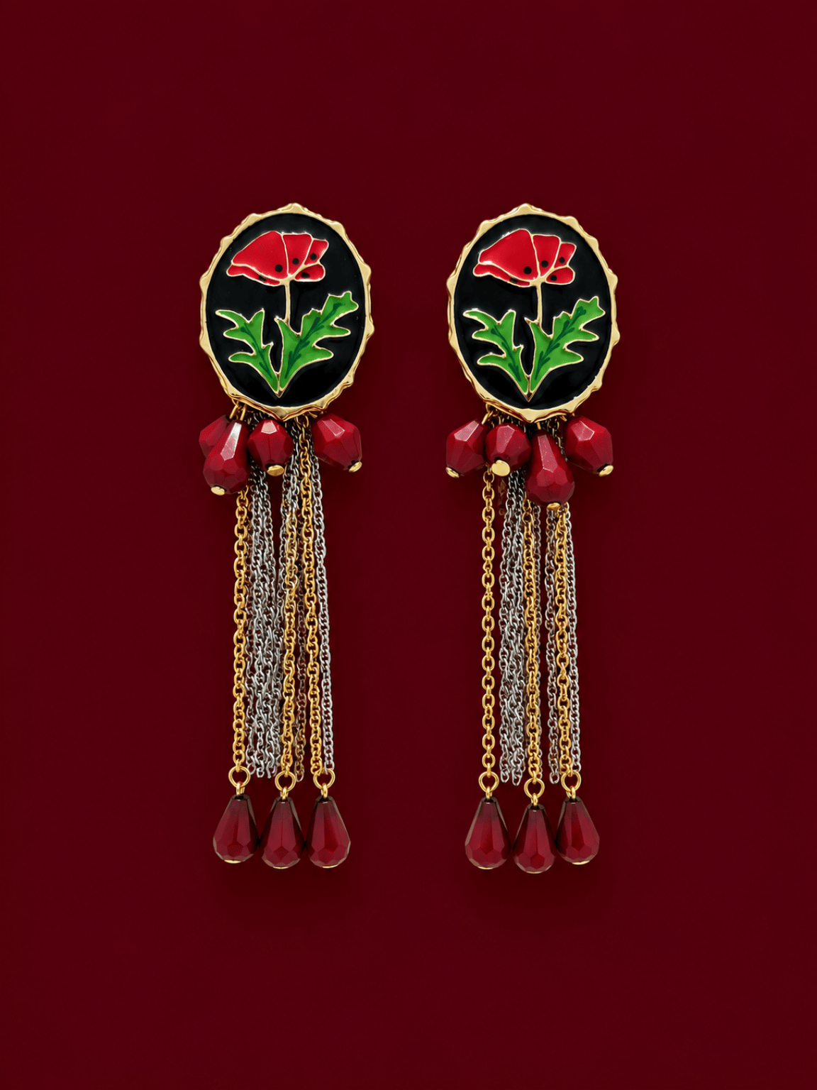 Granada Zincir Detay Küpe (14 K Gold) (10 cm)