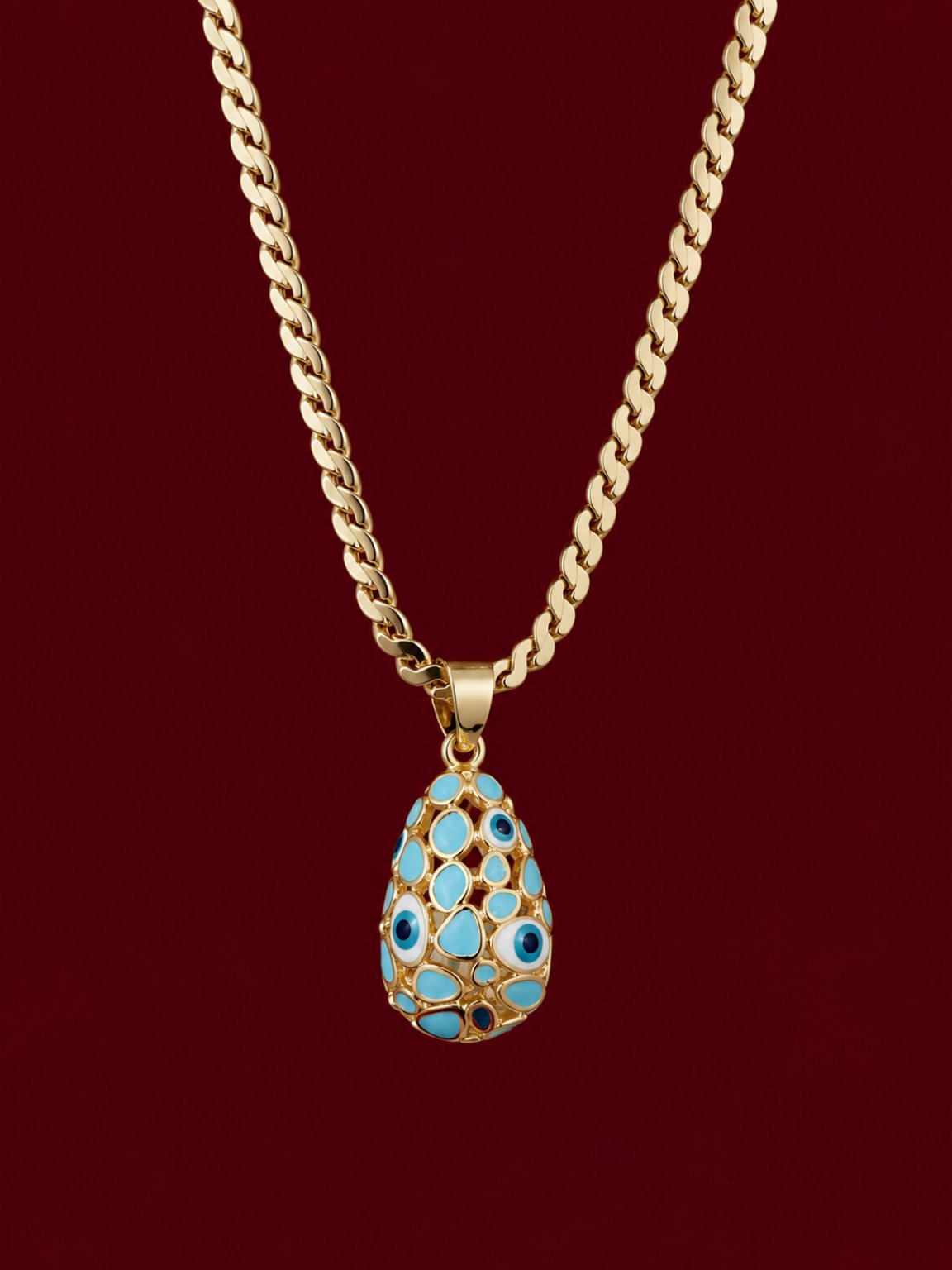 Mykonos Eye Kolye (14 K Gold) (60 cm)