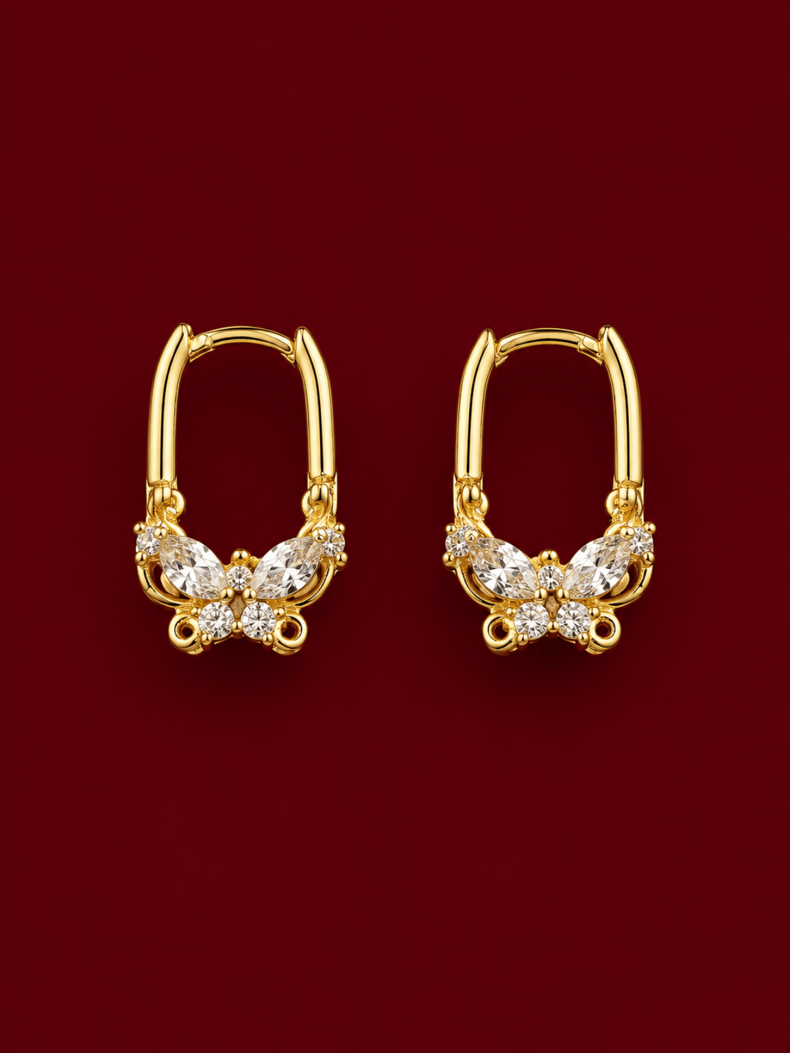 Papillon Küpe (14 K Gold Kaplama)