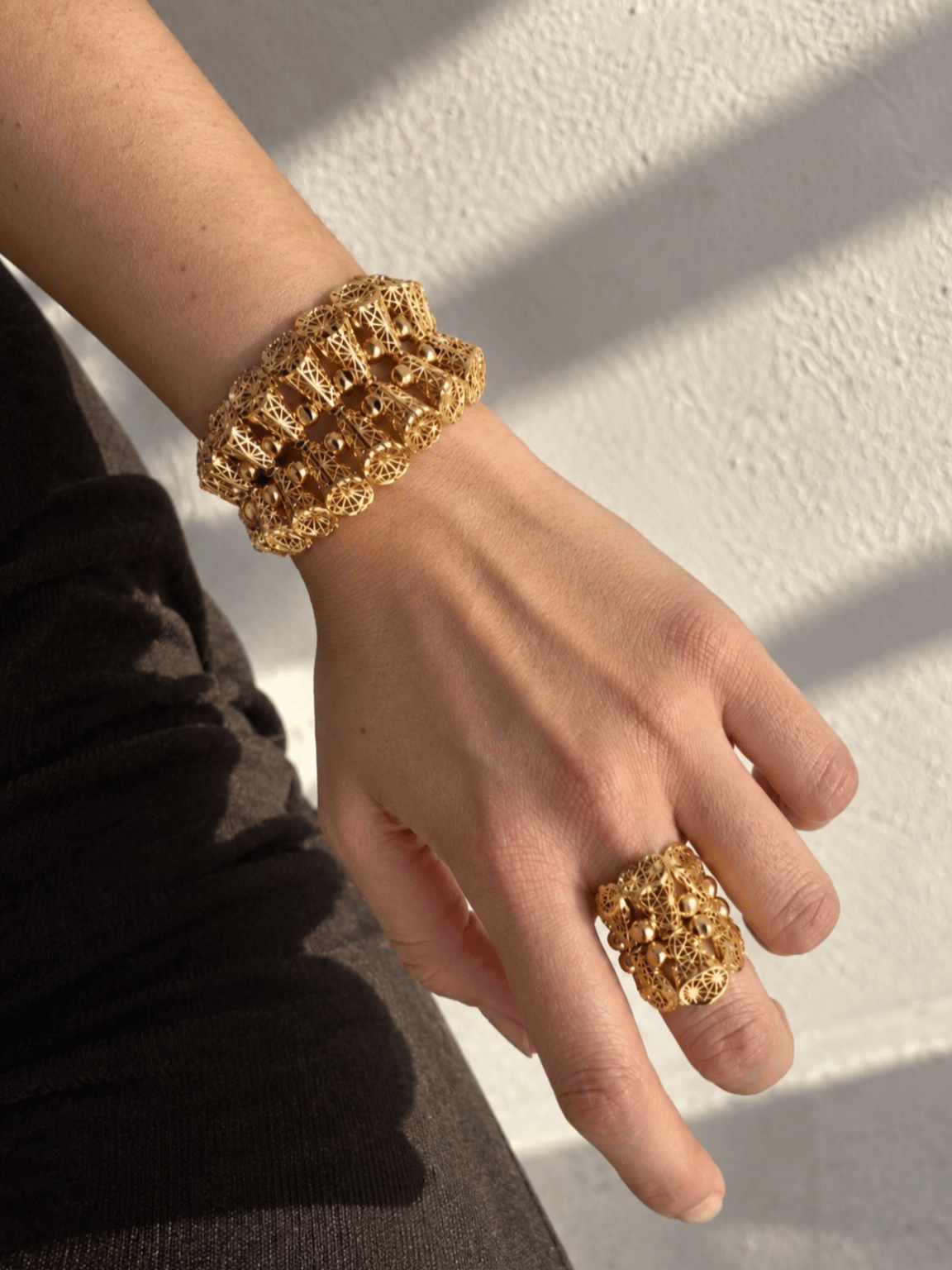 Piramit Dokulu Hürrem Set (14 K Gold Kaplama) 