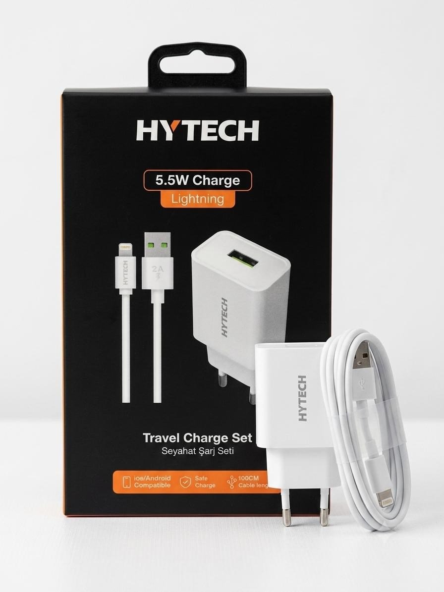 Hytech Hy-Xe14L 1100Ma Ev Şarj + 2A Lightning Usb Kablolu Beyaz