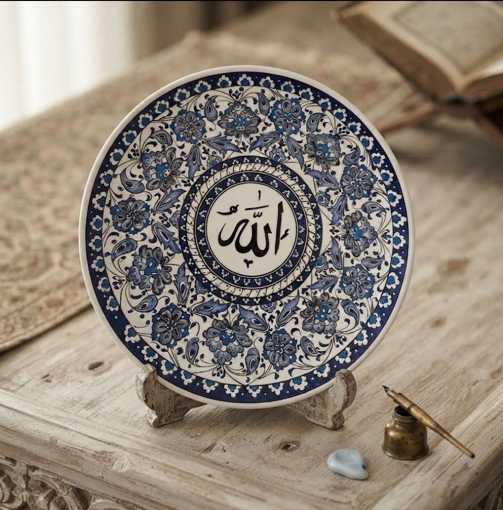 Lotus 40*40 Allah Lafslı Tabak
