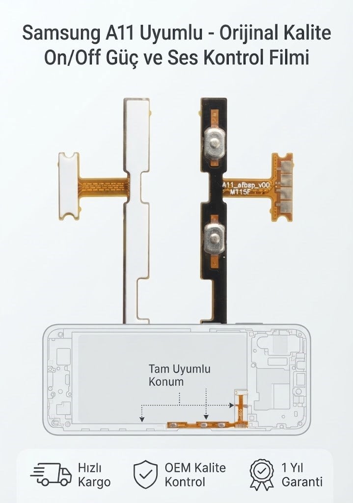 Samsung A11 Uyumlu On Off Filmi Flexi Güç Açma Kapama Film 