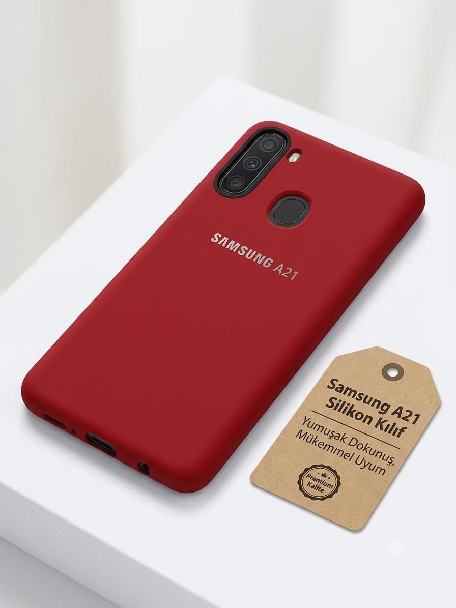 SAMSUNG A21 SİLİKON KILIF KIRMIZI