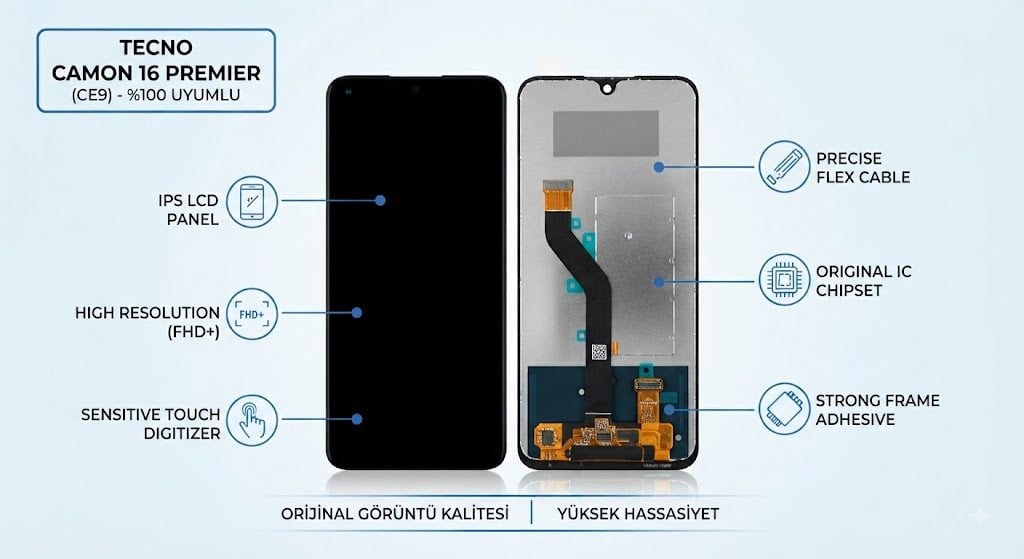 Tecno Camon 16 Premier (Ce9) Lcd Ekran Dokunmatik