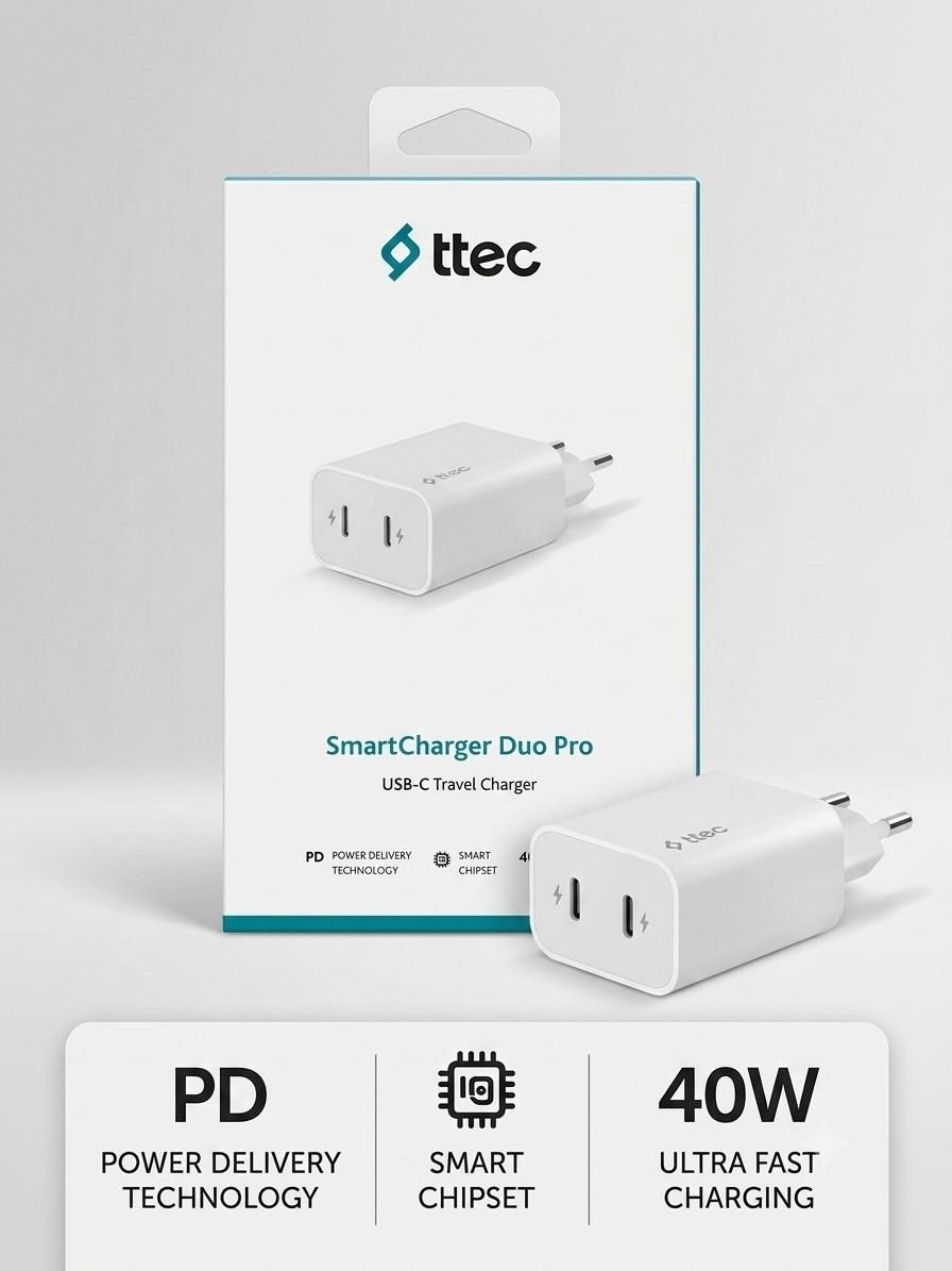 Ttec Smartcharger 2SCS27B 40 W Type-C Hızlı Şarj Adaptörü