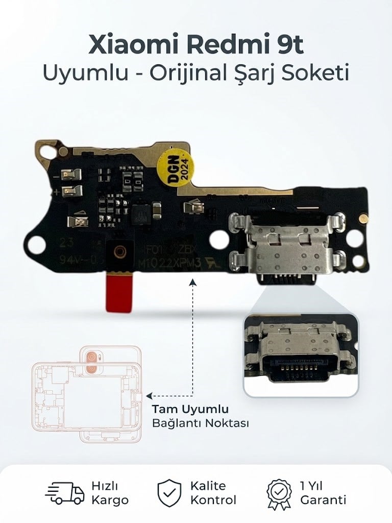 Xiaomi Redmi 9t Uyumlu Şarj Soketi