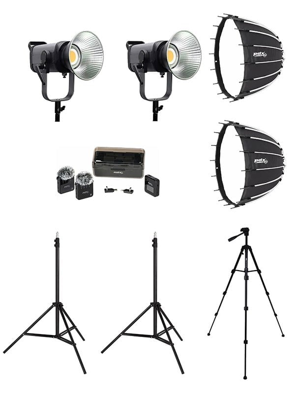 COBAC 300 Stüdyo Işığı (2) + 3 Mt Işık Ayağı (2) + SL70 Softbox (2) + 307 Tripod + M29 Mikrofon Işık Seti