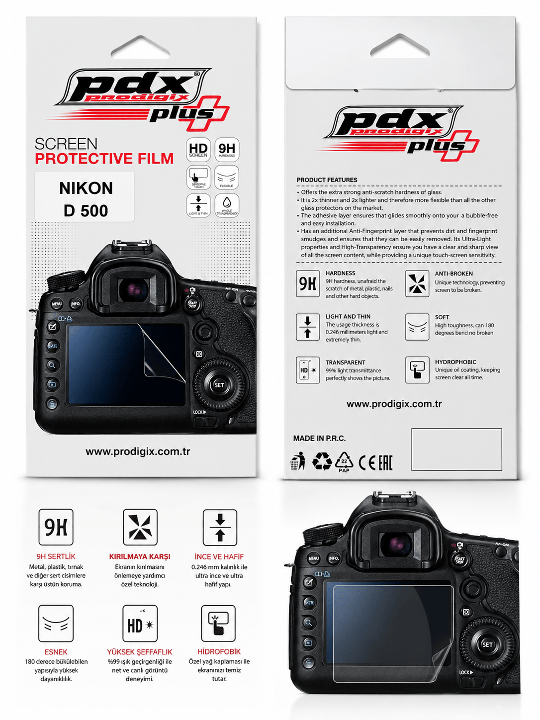 Nikon D500 Kamera Ekran Koruma Filmi