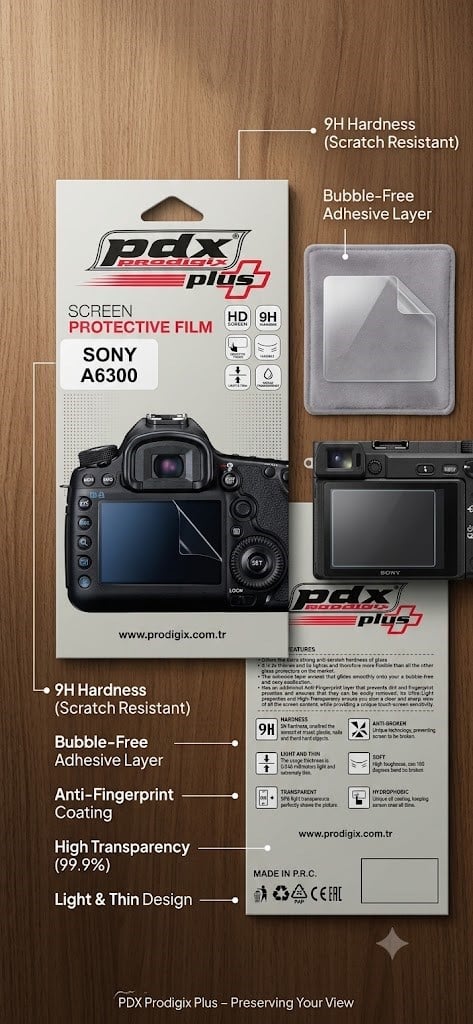 Sony A6300 Kamera Ekran Koruma Filmi