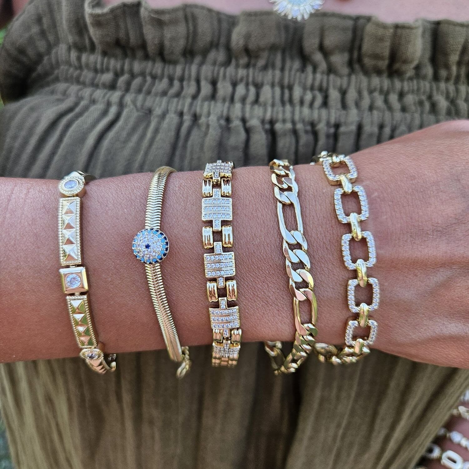 Nazar Balık Sırtı Xuping Bileklik Gold
