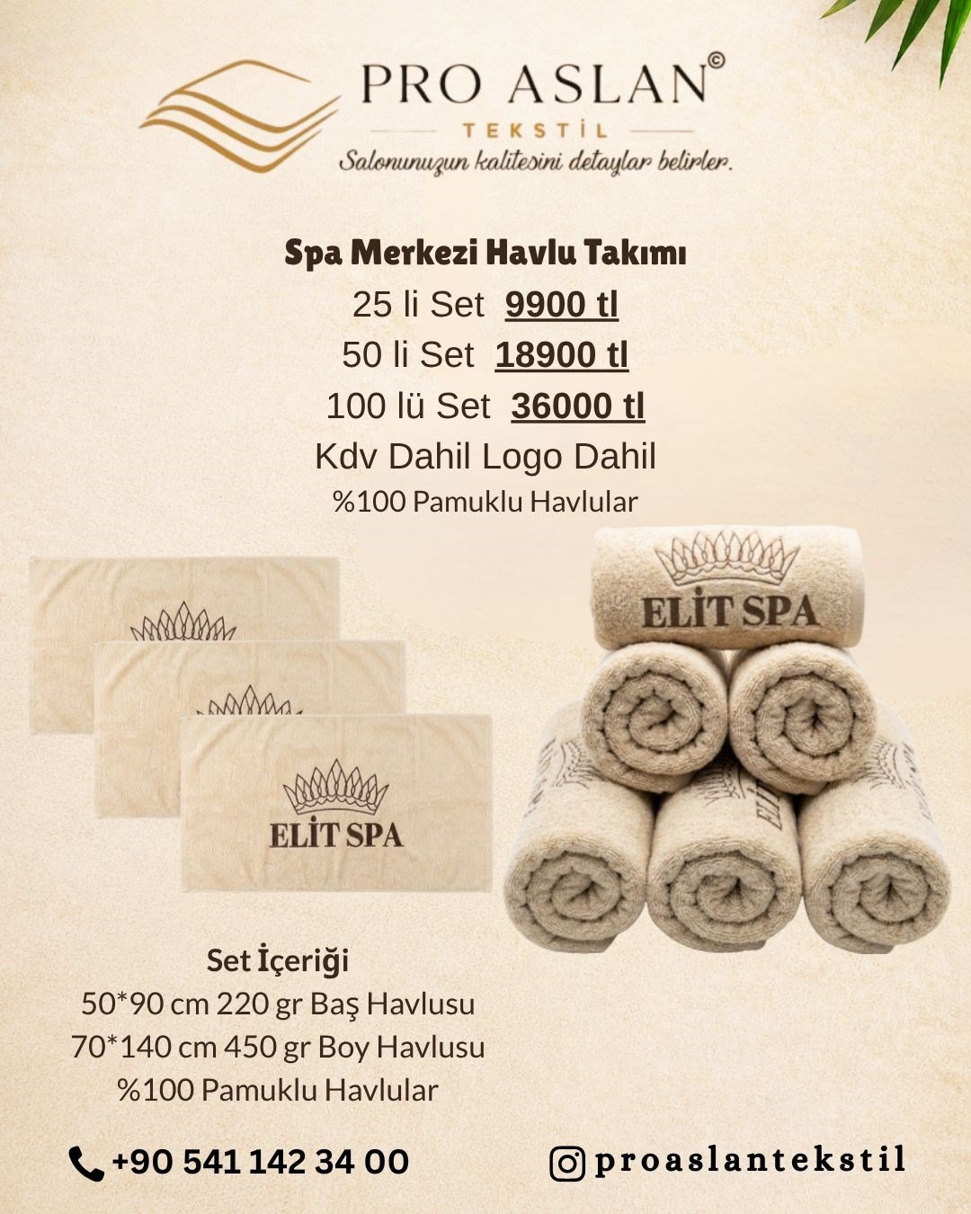 LOGOLU SPA HAVLU TAKIMI 25 Lİ 50 PARÇA