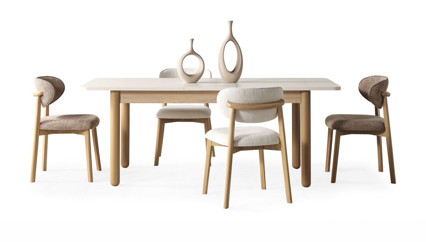 Bohem Yemek Masası 120x80 cm Açılır Kapanır Ceviz