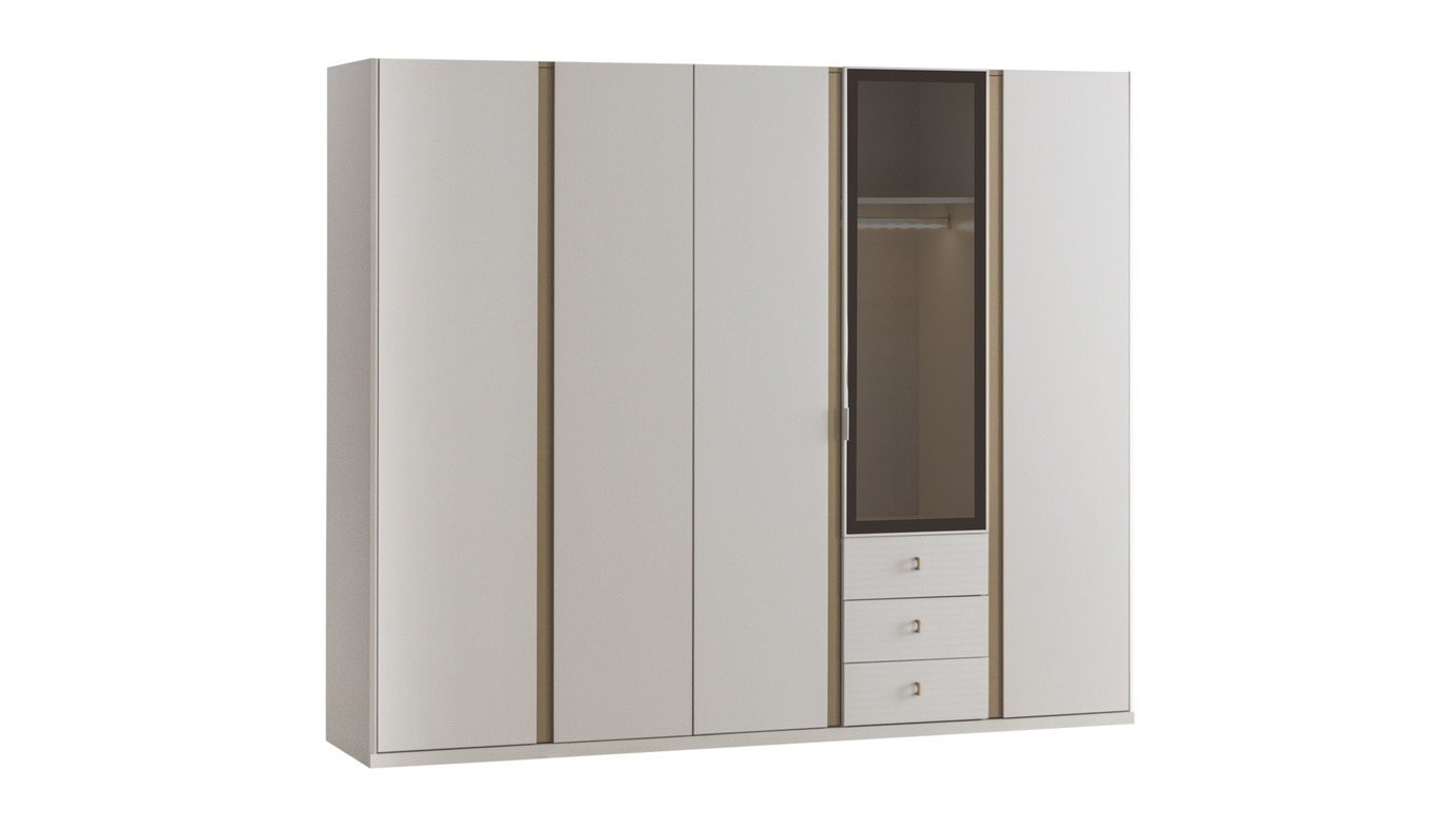 Renata 5 Kapaklı Reflekte Camlı Gardırop 250 cm