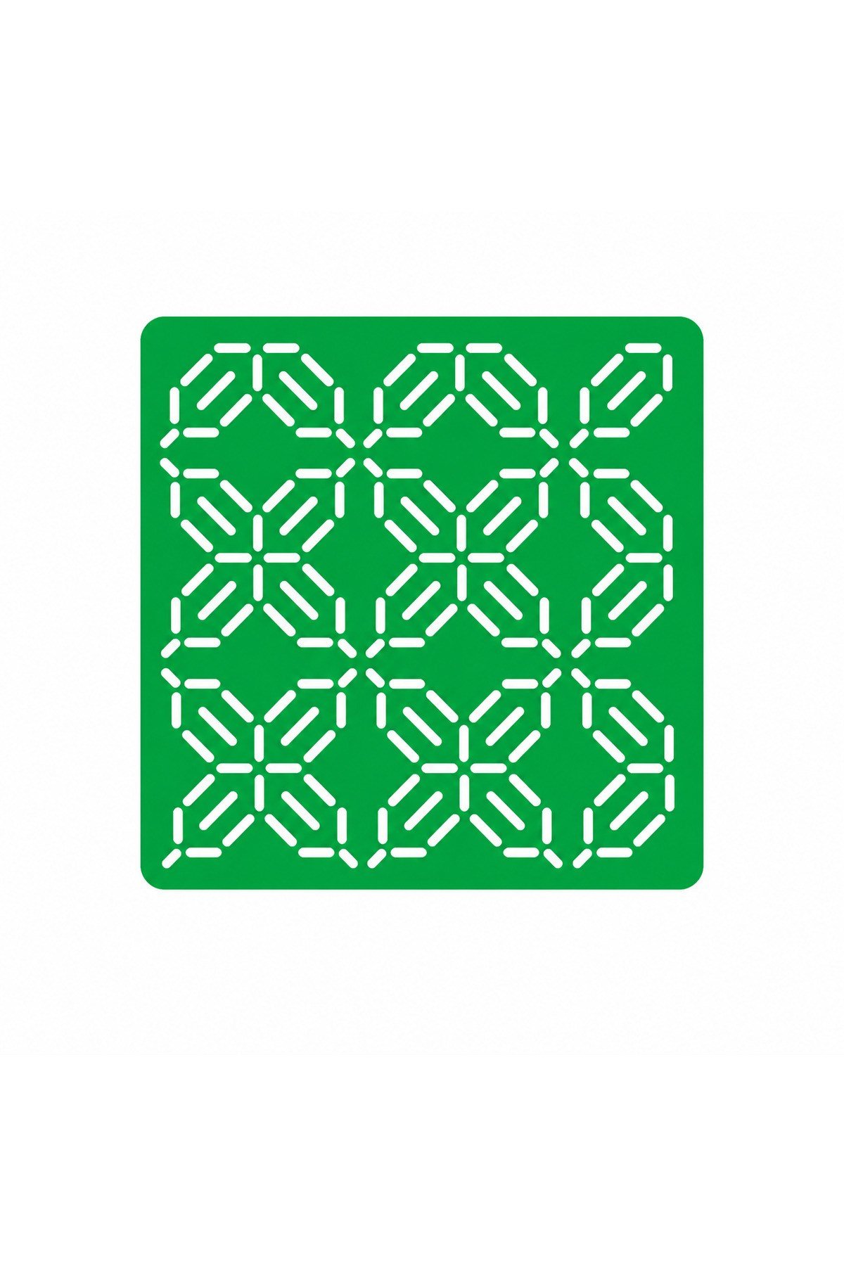 Sashiko Geometrik Çiçek Desenli Nakış Şablonu – Yeniden Kullanılabilir Kumaş İşleme Stencil