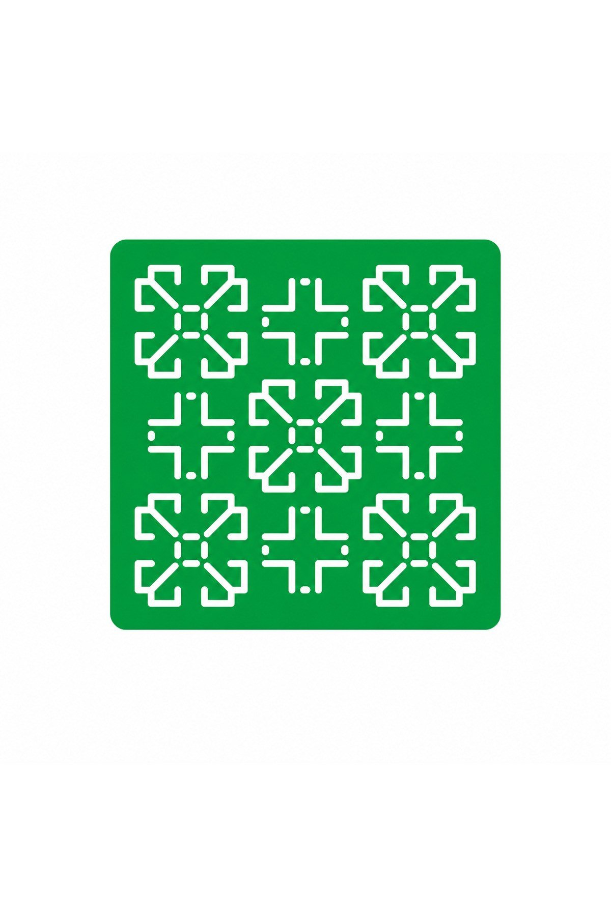 Sashiko Geometrik Çiçek Desenli Nakış Şablonu – Yeniden Kullanılabilir Kumaş İşleme Stencil