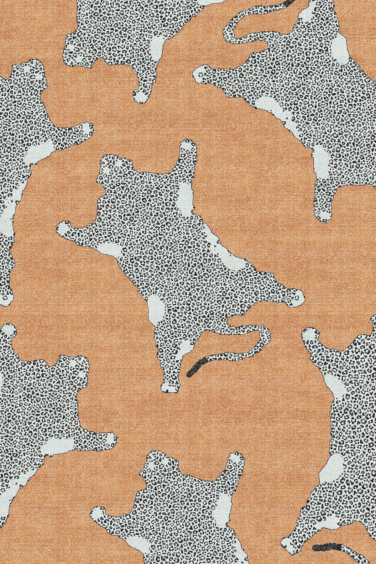 Leopar Desenli Modern Dekoratif Pamuk Taban Halı - Mars529