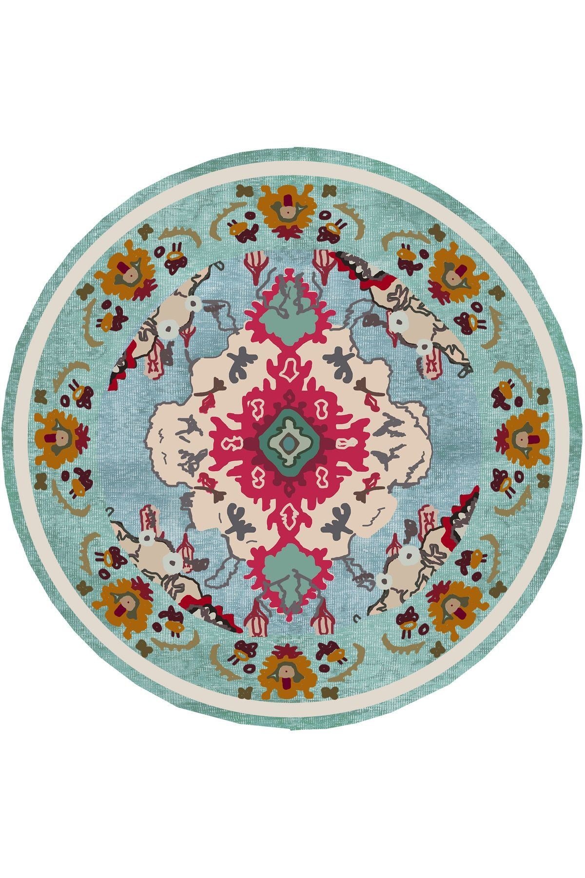 mars halı turkuaz tonlarında klasık dekoratif Kilim Salon Halısı Saçaklı Yıkanabilen Halı
