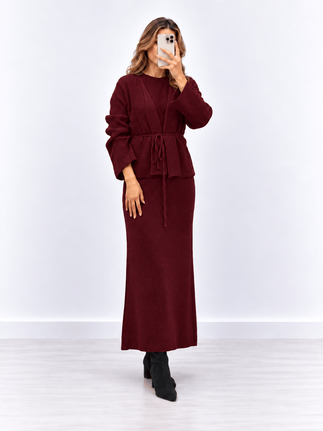 Novelle Triko Takım-Bordo