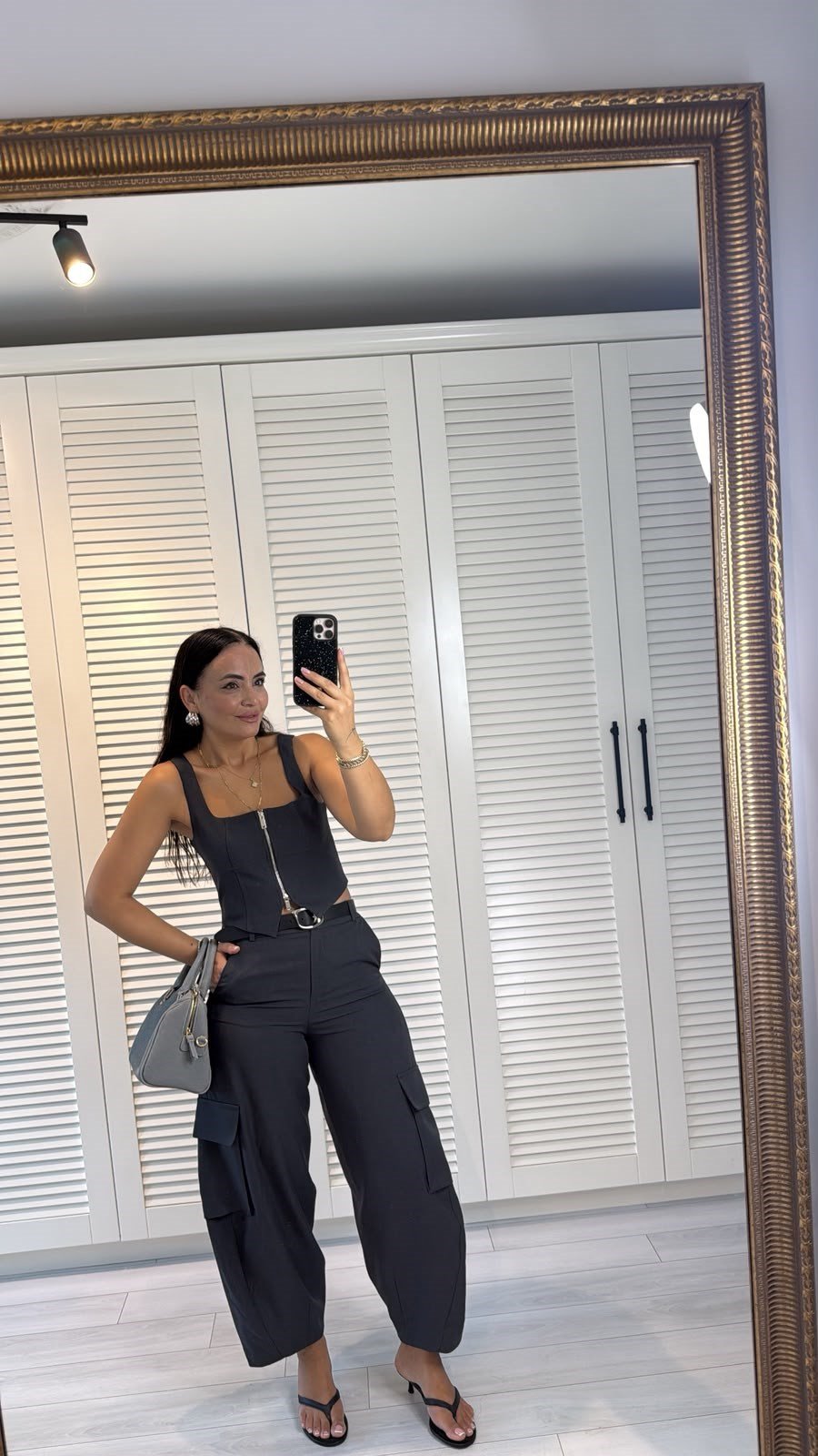 Kemer Detaylı Pantolon Gri