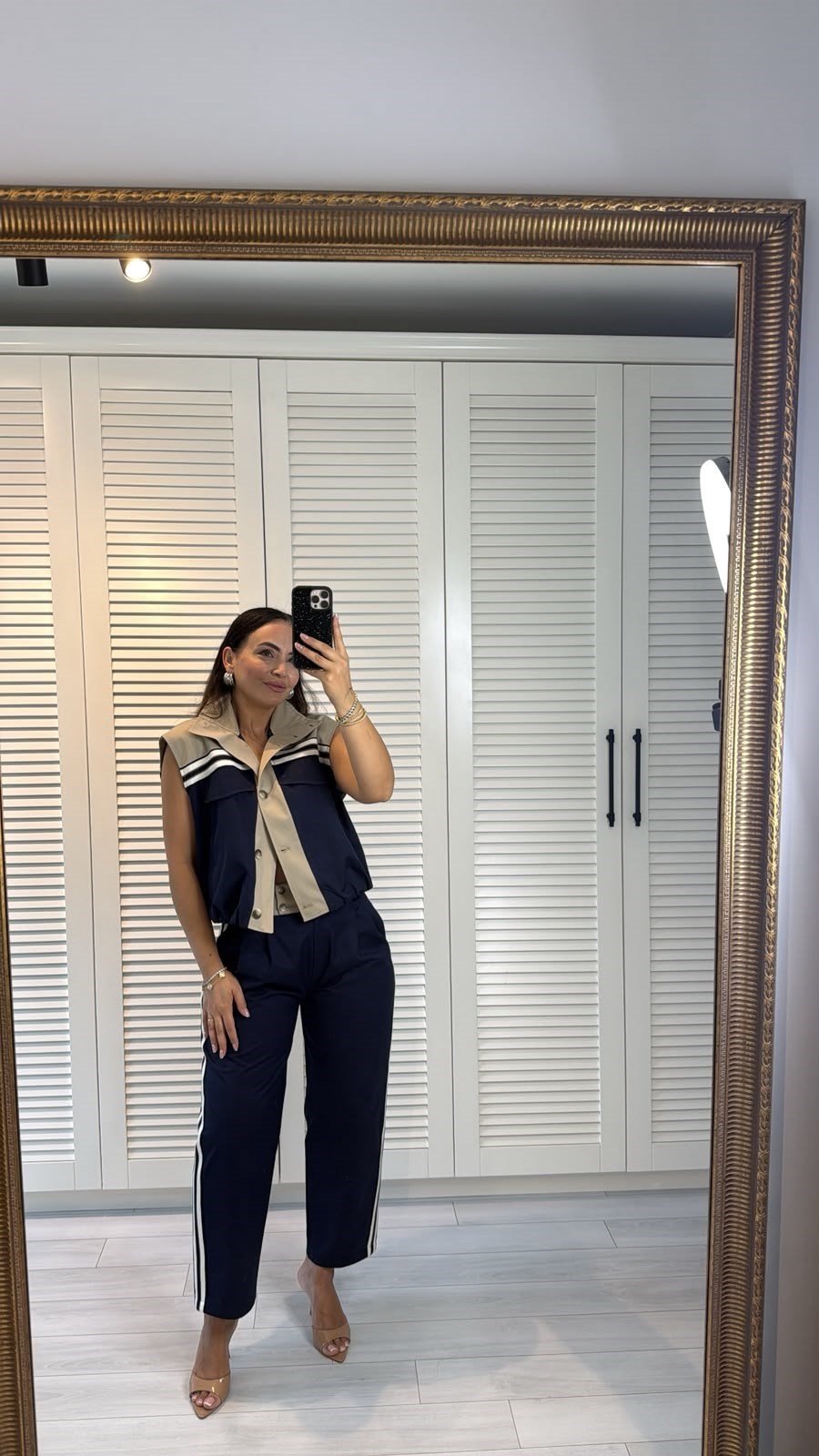 Şerit Detaylı Pantolon Lacivert