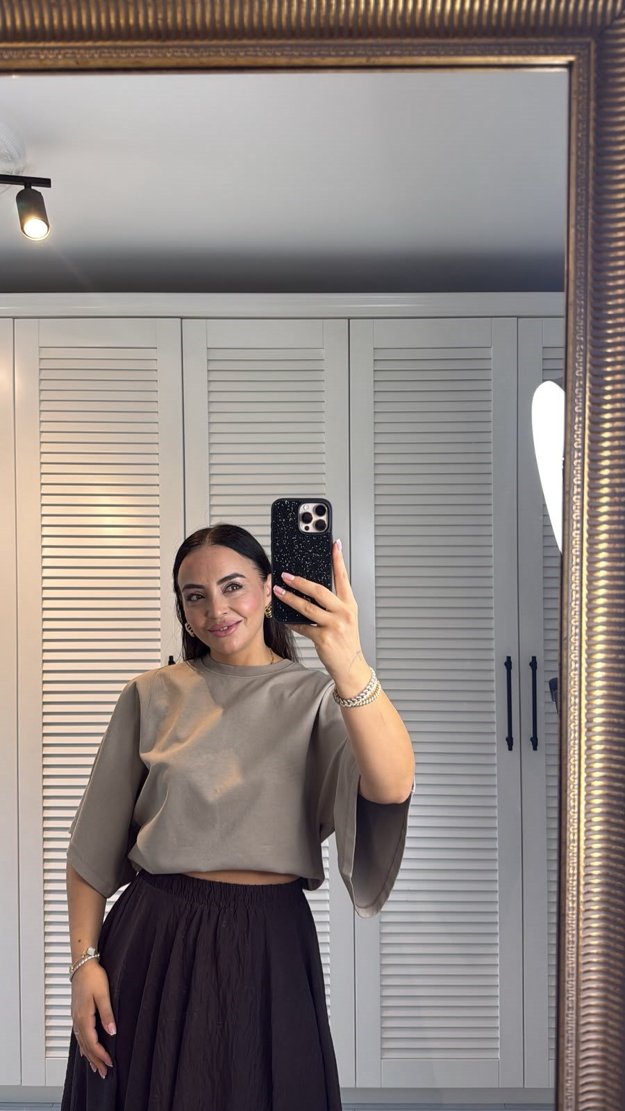 Yarasa Kol T-Shırt Vizon