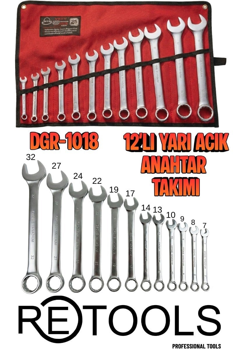 DGR-1018 12'Lİ AÇIK ANAHTAR SETİ