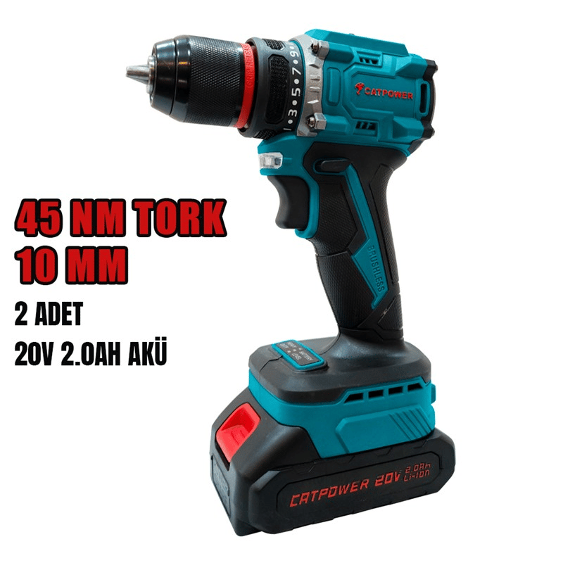 KÖMÜRSÜZ AKÜLÜ VİDALAMA Li-ion (SET) 10 MM 20V 2.0 Ah