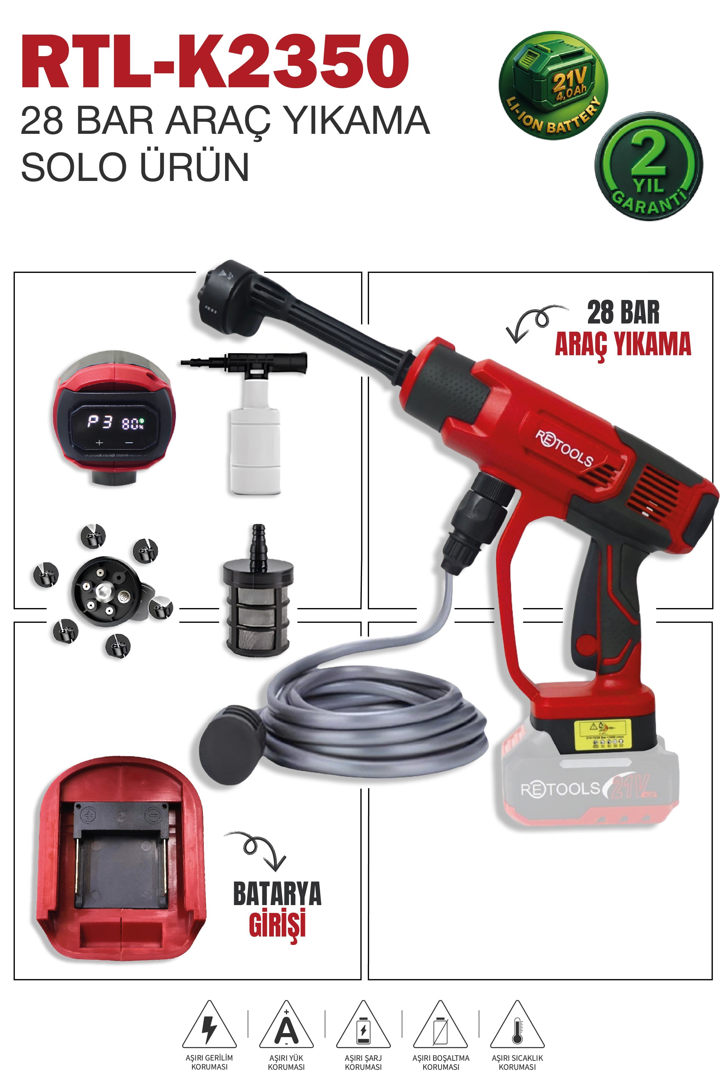 RTL-K2350 RETOOLS BORDO ARAÇ YIKAMA KAFA