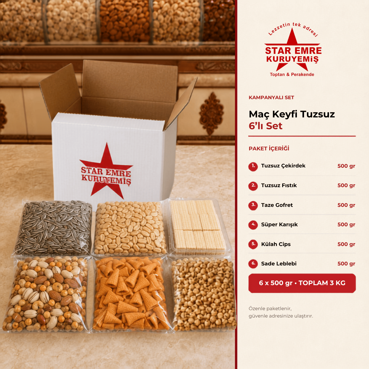 Maç Keyfi Tuzsuz 6'lı Set