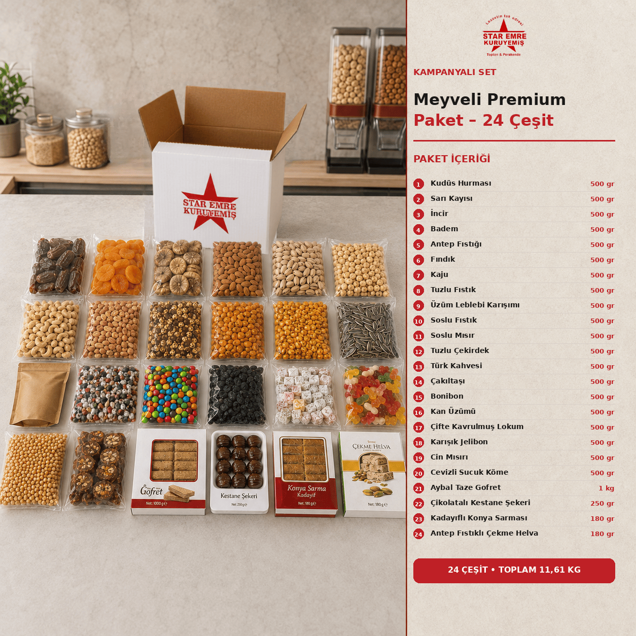 Meyveli Premium Paket 24 Çeşit