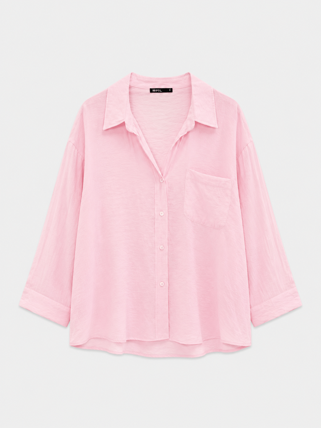 Düşük Omuzlu Oversize Gömlek - Pembe
