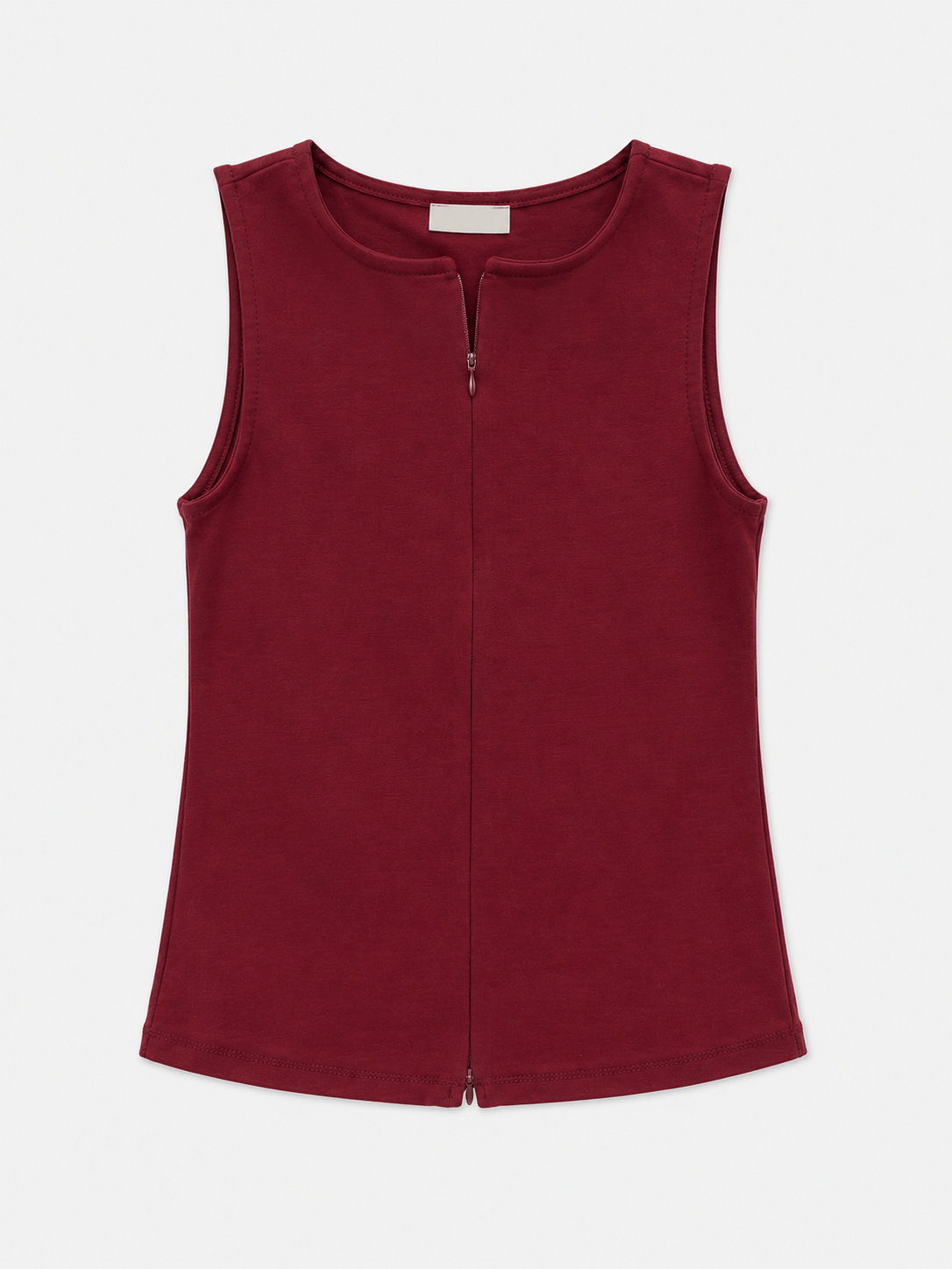 Kayık Yaka Fermuar Ayarlı Bluz  - Bordo