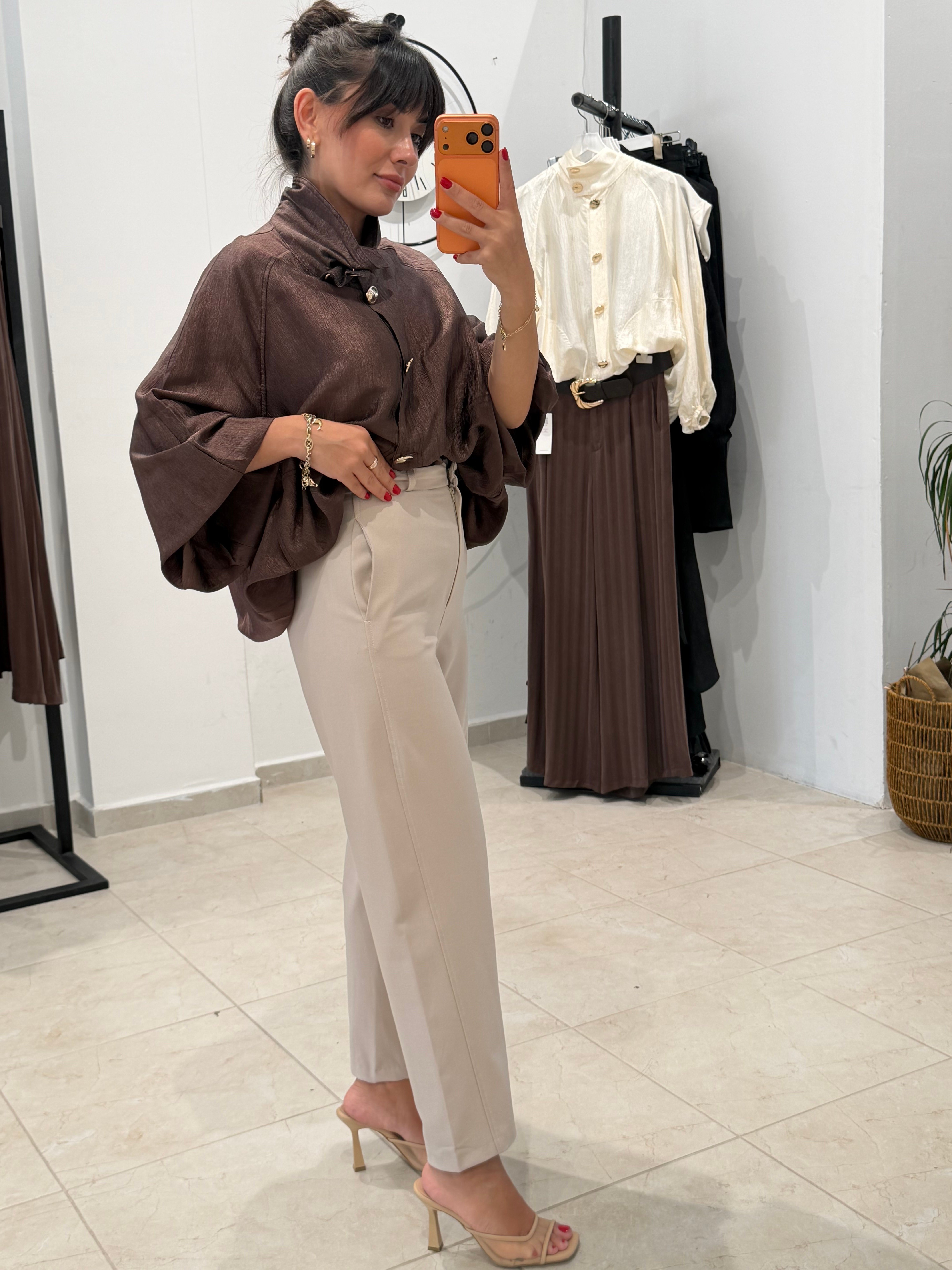Klasik Kumaş Pantalon - Krem