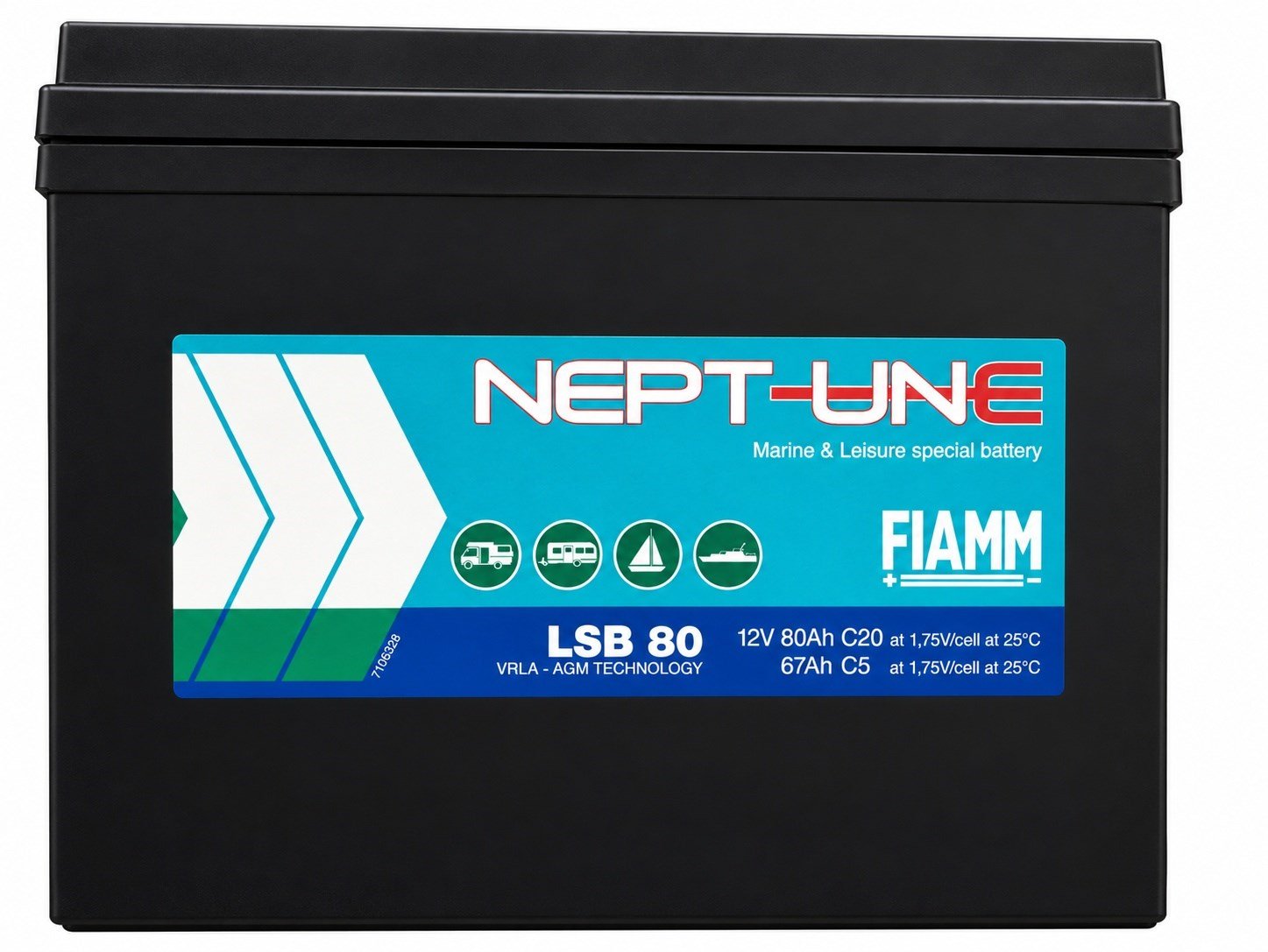 FIAMM Neptune LSB80 12V 80Ah AGM VRLA Marin Servis Aküsü
