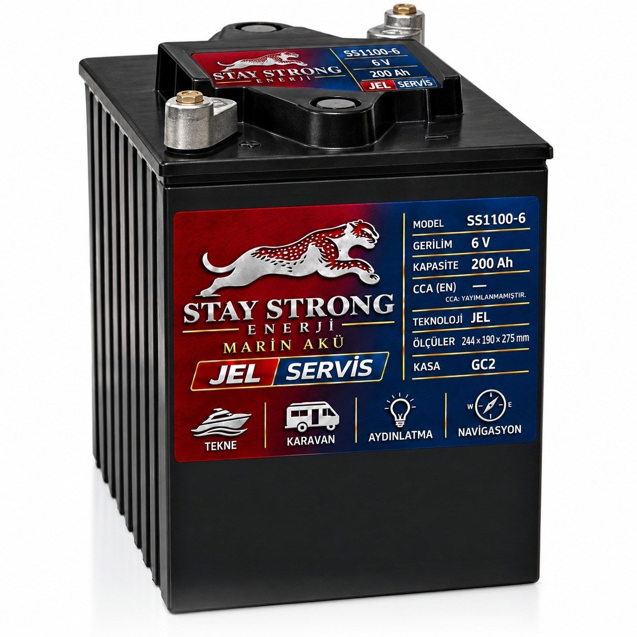 STAY STRONG SS1100-6 6V 200Ah Jel Marin Servis Aküsü