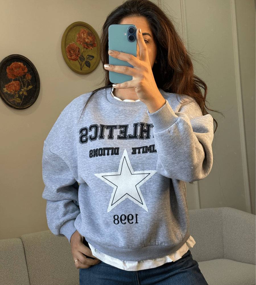 Baskı Detaylı Sweatshirt