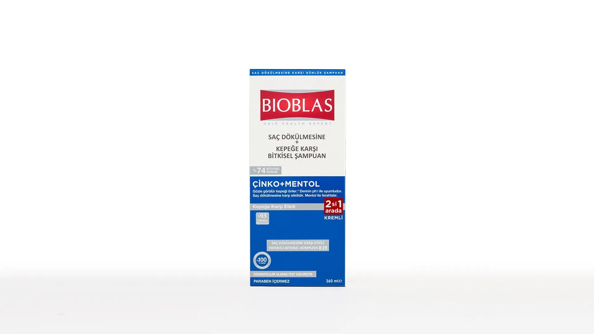 Bioblas Çinko + Mentol 2'si 1 Arada 360 ml Arada Kepek Şampuanı