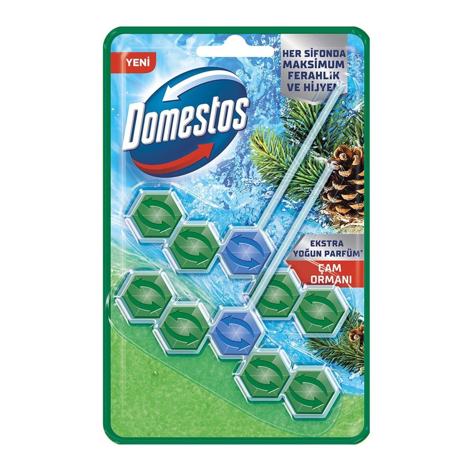 Domestos Wc Blok 5'li Güç Tuvalet Bloğu Çam Ferahlığı 100 GR (2x50 GR)