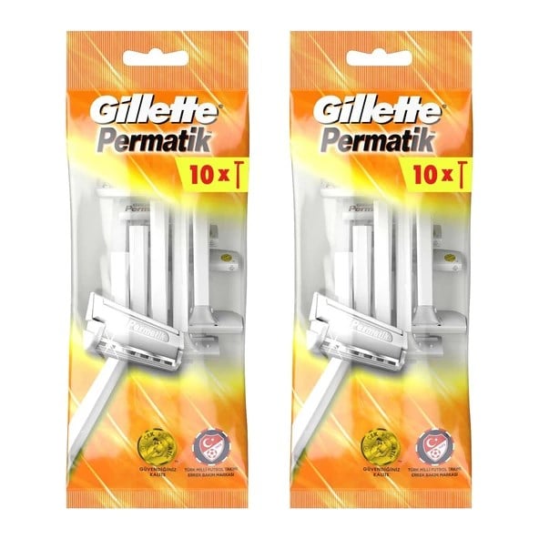 Gillette Permatik Tek Bıçaklı 10 Lu Poşet X 2 Adet