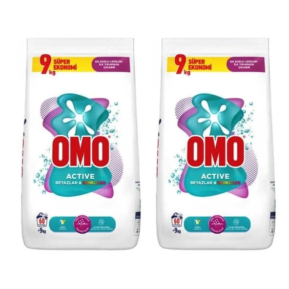 OMO 2x9 kg Renkli ve Beyazlar Profesyonel Toz Deterjan