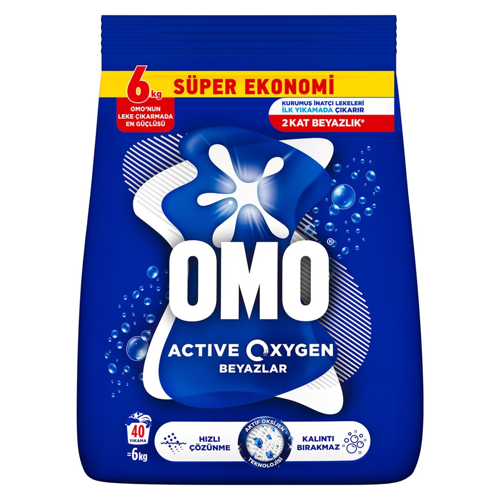 Omo Active Oxygen Beyazlar için 6 kg Toz Deterjan