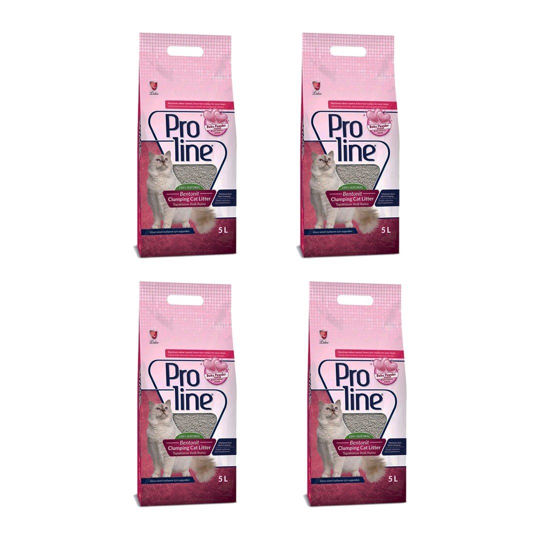 Proline 4x5 lt Bentonit Bebek Pudralı Topaklanan Kedi Kumu