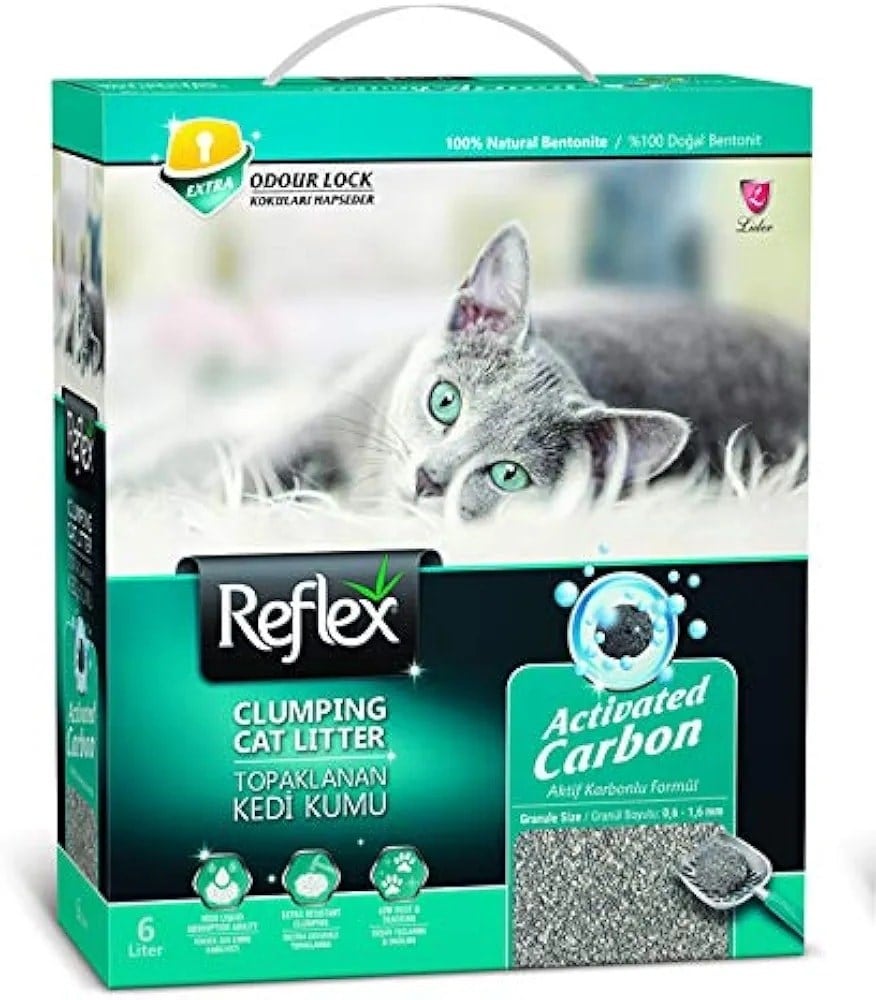 Reflex Box 6 lt Active Carbon Gri Kedi Kumu