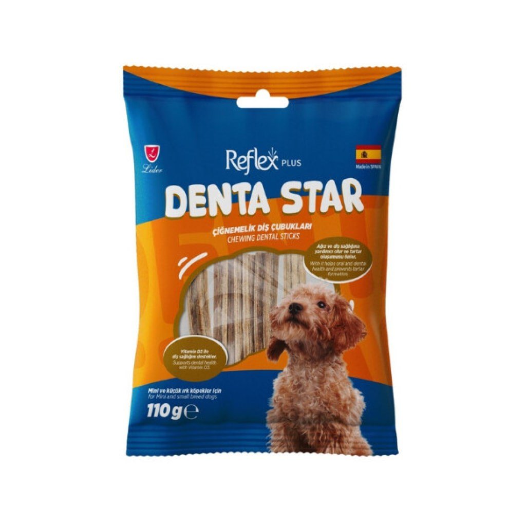 Reflex Plus Denta Star Çiğnemelik Diş Çubukları Küçük Irk Yetişkin 110 gr Köpek Ödül Maması