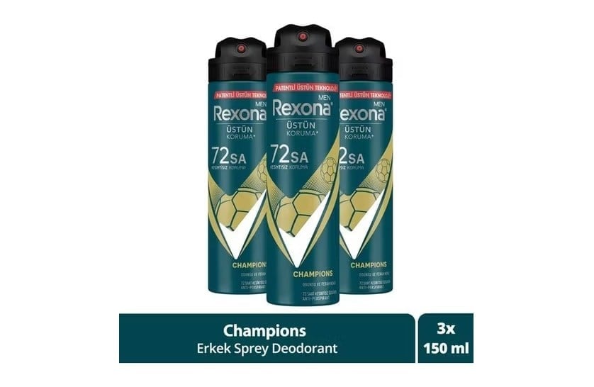 Rexona Men Champions 3x150 ml Sprey Deodorant