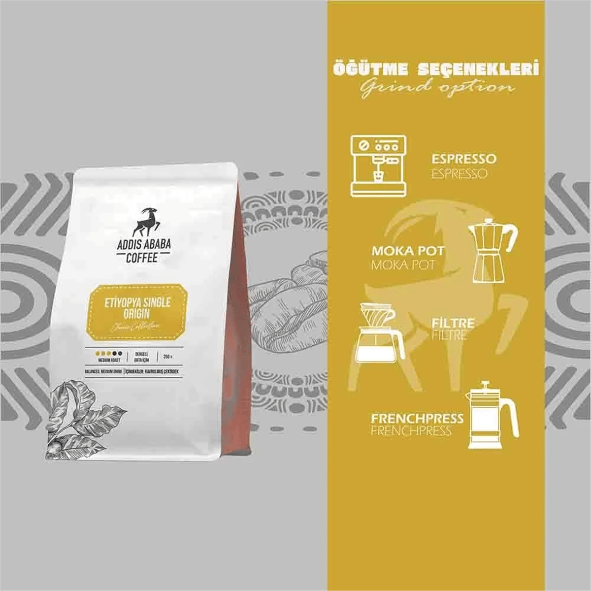 Etiyopya Single Origin Çekirdek Kahve 250 Gr