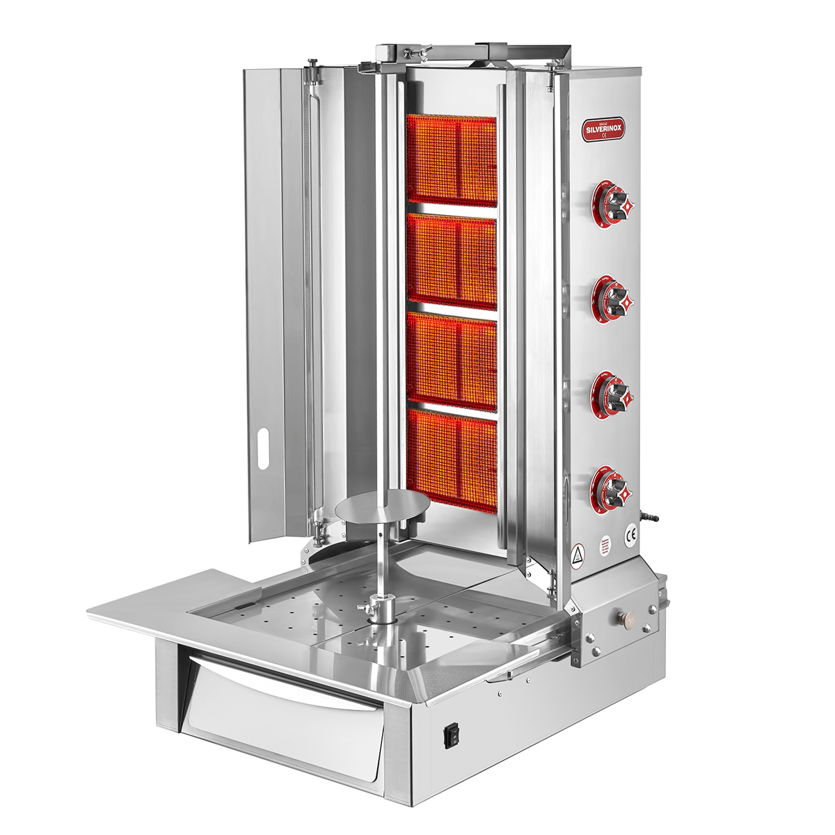 Silverinox ALTTAN MOTORLU GAZLI DÖNER OCAĞI 4 Radyanlı D.Gaz CE