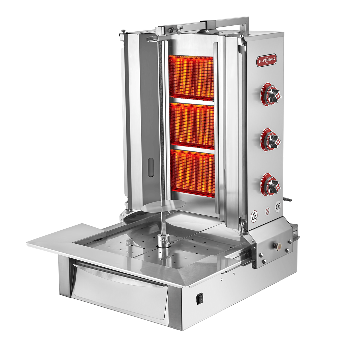 Silverinox ALTTAN MOTORLU GAZLI DÖNER OCAĞ 3 Radyanlı D.Gaz CE