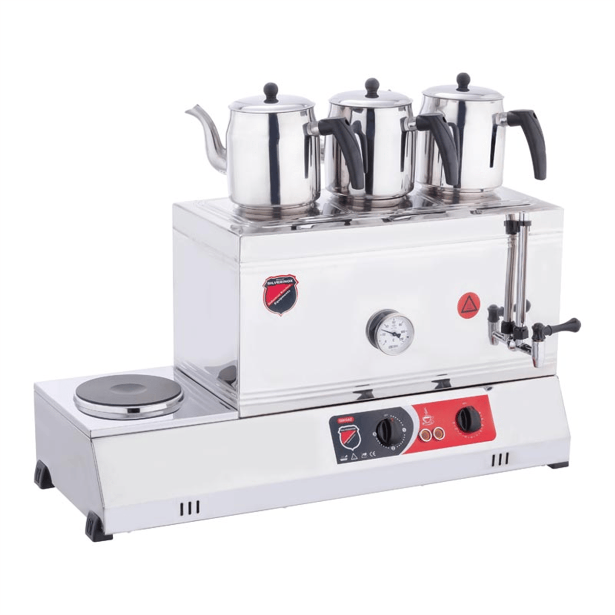 Silverinox ELEKTRİKLİ ÇAY OCAĞI 60’lık - 3 Demlikli Kaynaklı